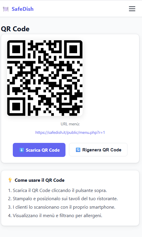 QR Code SafeDish